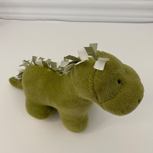 Rare Little Jellycat Green Dinosaur Plush Brontosaurus Stuffed Ribbons 11.5" - Picture 3 of 9